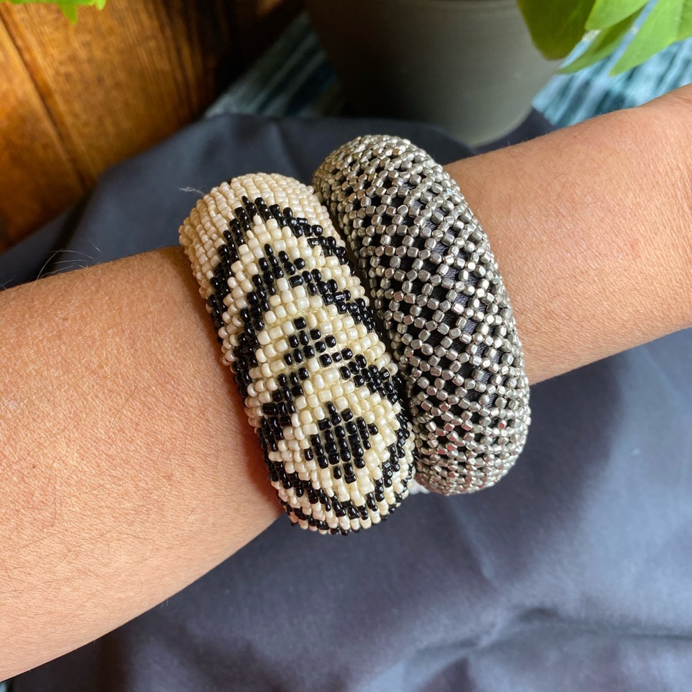 Bundle Vintage Beaded Bangles - image 3